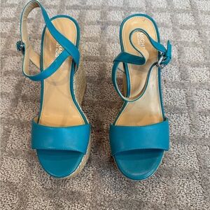 Michael Kors Teal Wedge Sandals